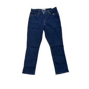Levi Strauss Co Classic Straight Jeans Dark Wash Women Size 14 Medium Rise